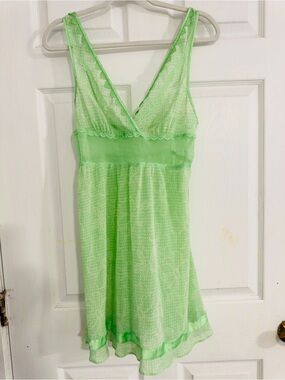 Victoria’s Secret Light Green Lace-Trim Sleep Chemise - Small